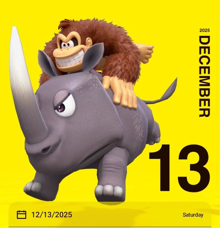 KremlingLady1's tweet photo. December 13th has Donkey Kong and Rambi for today. #NintendoToday #DonkeyKong #Rambi https://t.co/lBKFZUGzyf