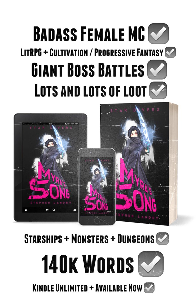 AstralStrikes's tweet image. Myra’s Song is .99 cents! 

Level up and fight against ferocious creatures, daemons, and dungeons on an alien world called Eda. 

Welcome to the BaneVerse.
#scifi #litRPG  

mybook.to/MyrasSong