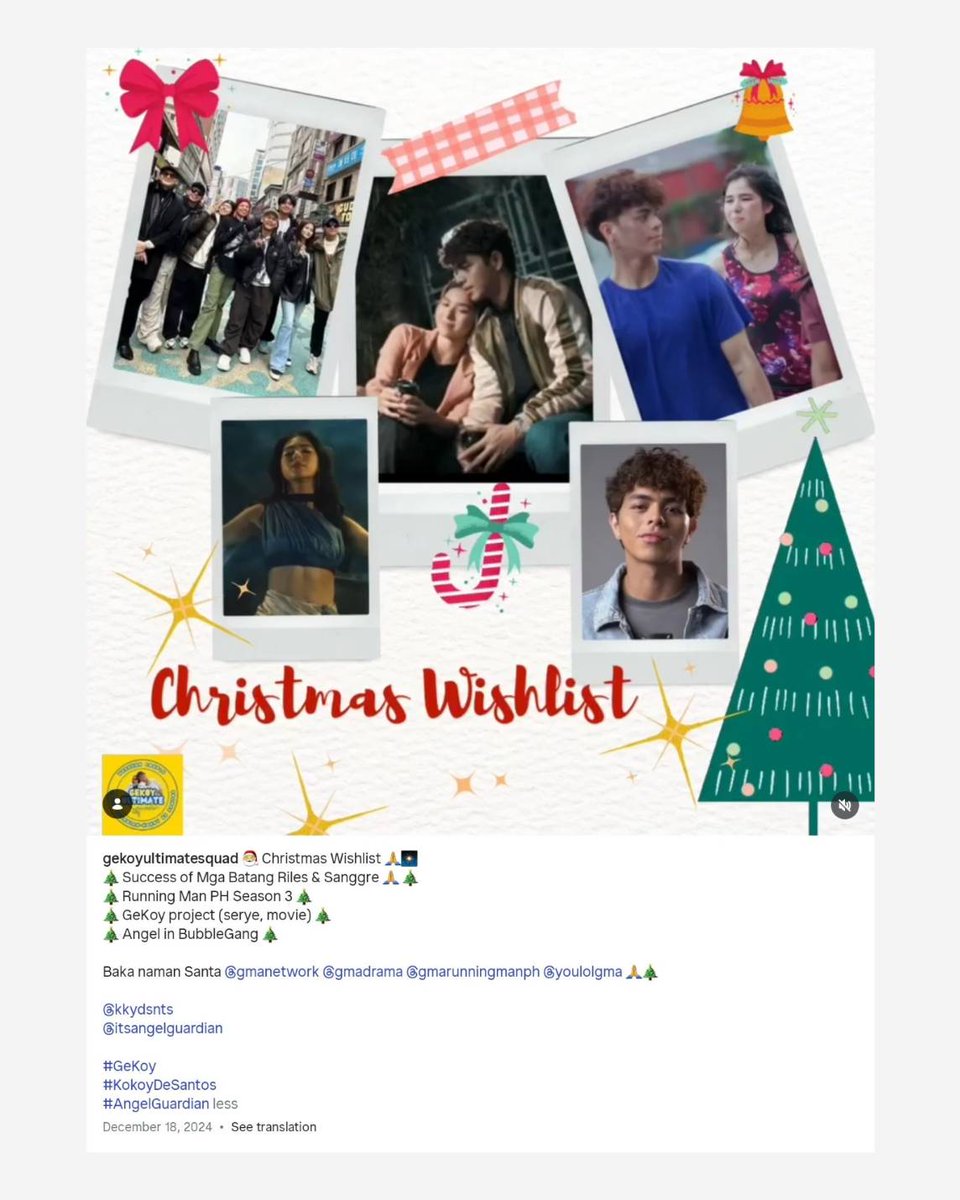 Our 2024 Christmas wishes granted! Thank you, dear God! 🙏 Hmmm... What to wish for this year kaya? 🤔✨

<a href="/kkydsnts/">KDS™</a> 
<a href="/Sparkle_GMA/">Sparkle GMA Artist Center</a> 

#GeKoy
#KokoyDeSantos
#AngelGuardian