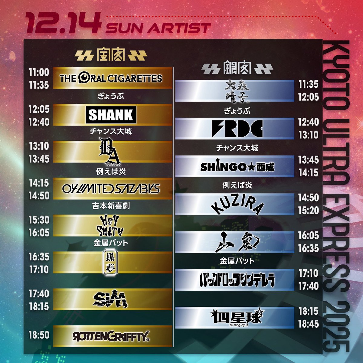 明日は響都超特急！ バックドロップシンデレラは銀閣の17:10から