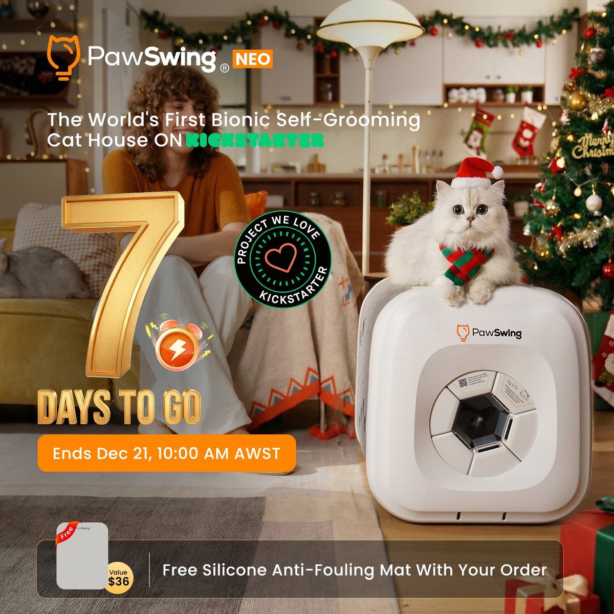 Pawswing's tweet photo. ⏳ 7 Days Left
The PawSwing Neo Kickstarter is entering its final countdown — just 7 days to go!✨ Early Bird Pricing：$179 — afterwards, the price goes up to $289!)
✨ Exclusive free gifts：$36 Silicone Anti-Fouling Mat — never to be offered again.
Link in bio. #PawSwing https://t.co/g6eThXgHbH