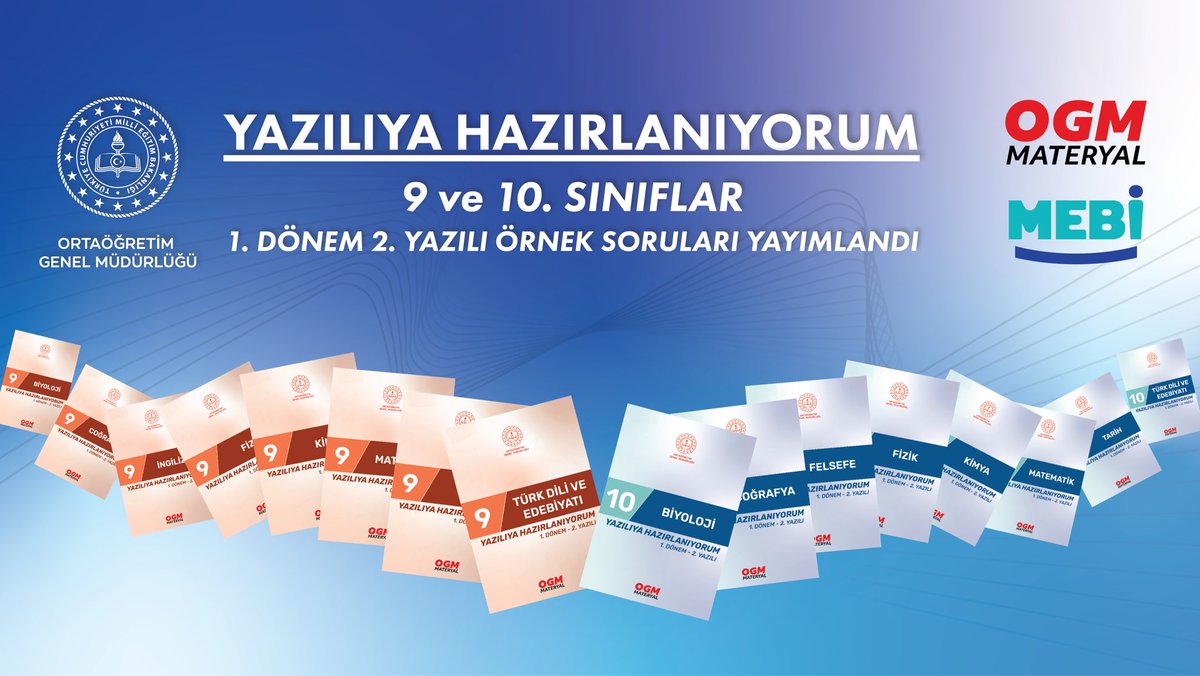 Türkiye Yüzyılı Maarif Modeli'nin beceri temelli ve süreç odaklı ölçme yaklaşımına uygun olarak tasarlan 9 ve 10. sınıflar 1. Dönem 2. Örnek Yazılı Soruları yayımlandı! 

Sorulara ulaşmak için 👉 meb.ai/UEcRent

<a href="/tcmeb/">Millî Eğitim Bakanlığı</a> <a href="/Yusuf__Tekin/">Yusuf Tekin</a> <a href="/farukyelkenci/">Ömer Faruk Yelkenci</a> <a href="/h_ibrahim_topcu/">Halil İbrahim TOPÇU</a>
