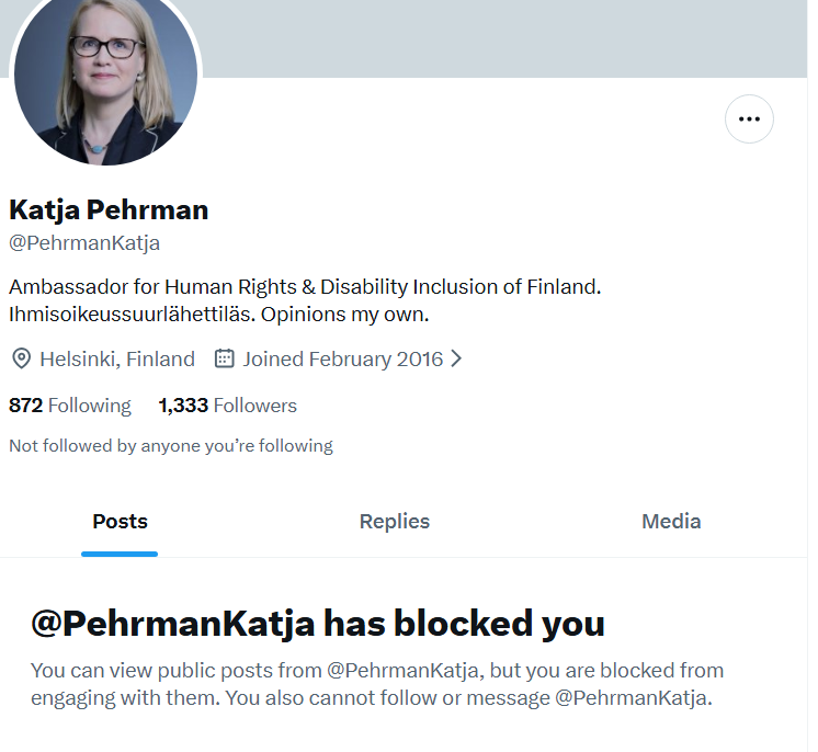 sachihirayama's tweet image. 今話題のフィンランド人権大使Katja Pehrman
@PehrmanKatja さんに、アジア人に人権があるのか尋ねたところ、悲しいお返事が、、、、