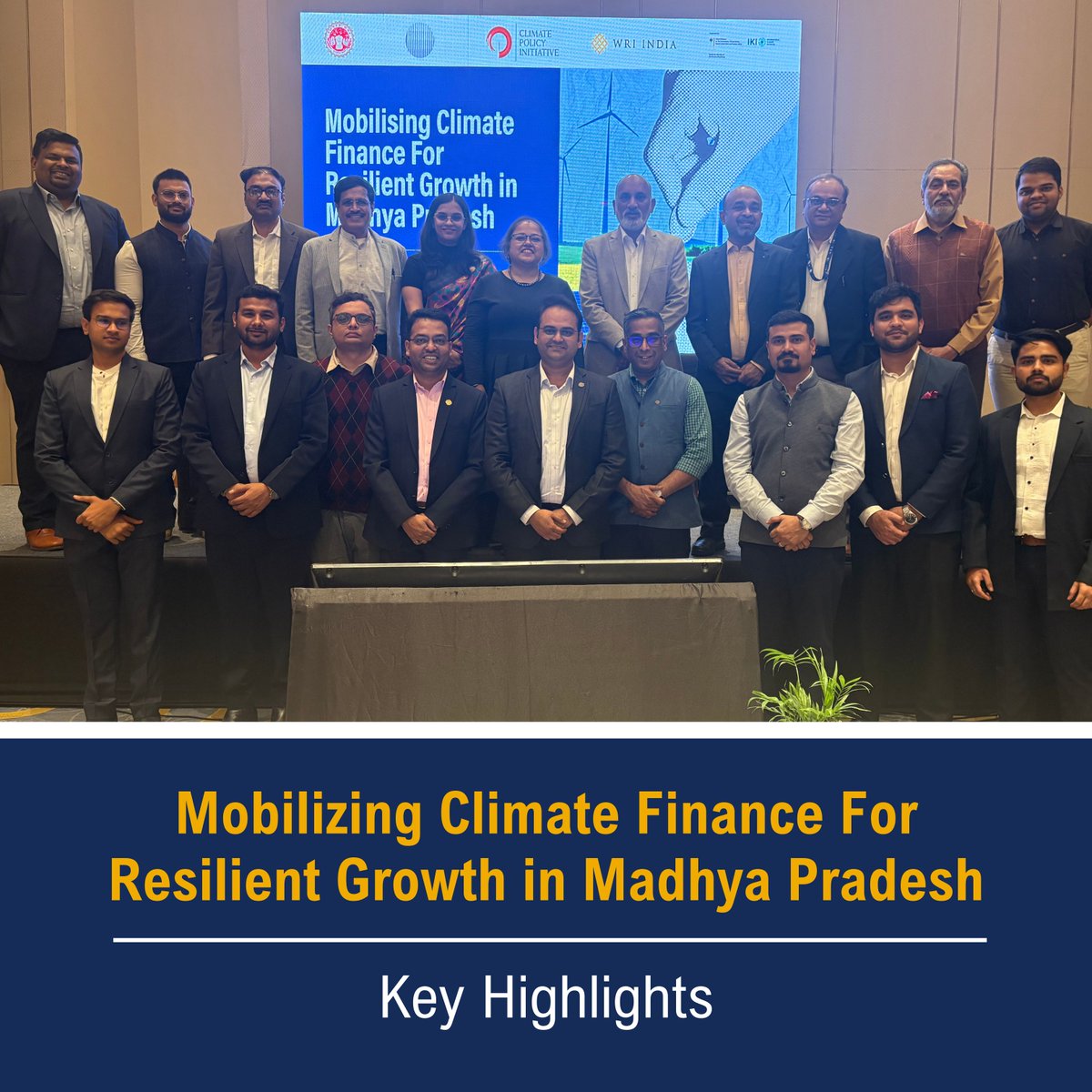 🧵 1/5

WRI India,<a href="/EPCO18/">EPCO</a>  &amp; <a href="/climatepolicy/">Climate Policy Initiative</a>  hosted a convening “Mobilizing Climate Finance for Resilient Growth in Madhya Pradesh” on Dec 10 in Bhopal, bringing together govt officials, financial institutions &amp; experts to advance state-level climate finance strategy.