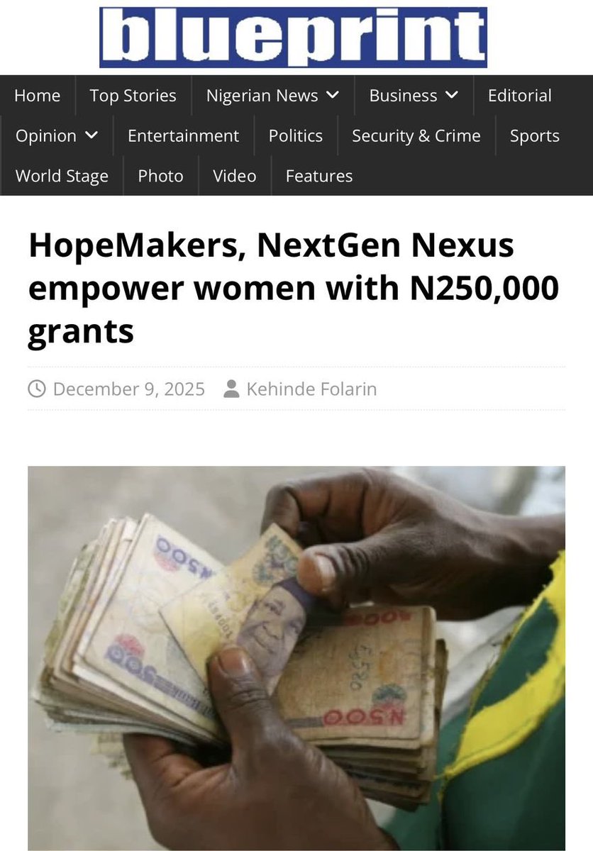 HopeMakersNet's tweet image. A huge thank you to @NextgeneNexus  for crediting our five (5) Hopemakers Network beneficiaries with business funding! 

This gesture not only empowers our entrepreneurs financially but also boosts their confidence and motivation.