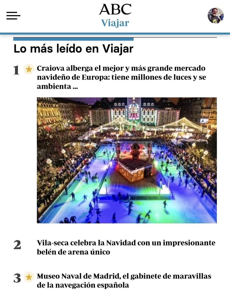 FranContrerasG's tweet photo. Gracias a todos 🙏por hacer posible que mi último reportaje en @abc_es @abcviajar este entre #LoMásLeido de #ABC #ABCViajar
El viaje por la España Mágica continúa
#MuseoNaval #Madrid @Museo_Naval el "Gabinete de Maravillas" de la navegación española 👇
https://t.co/hvhKfbEgFB https://t.co/4JrATYlt0N
