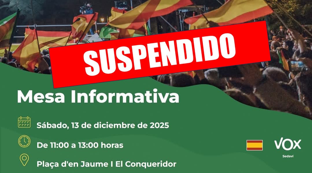 ⛈️ Debido a las condiciones meteorológicas adversas, nos vemos obligados a cancelar la mesa informativa prevista para hoy.