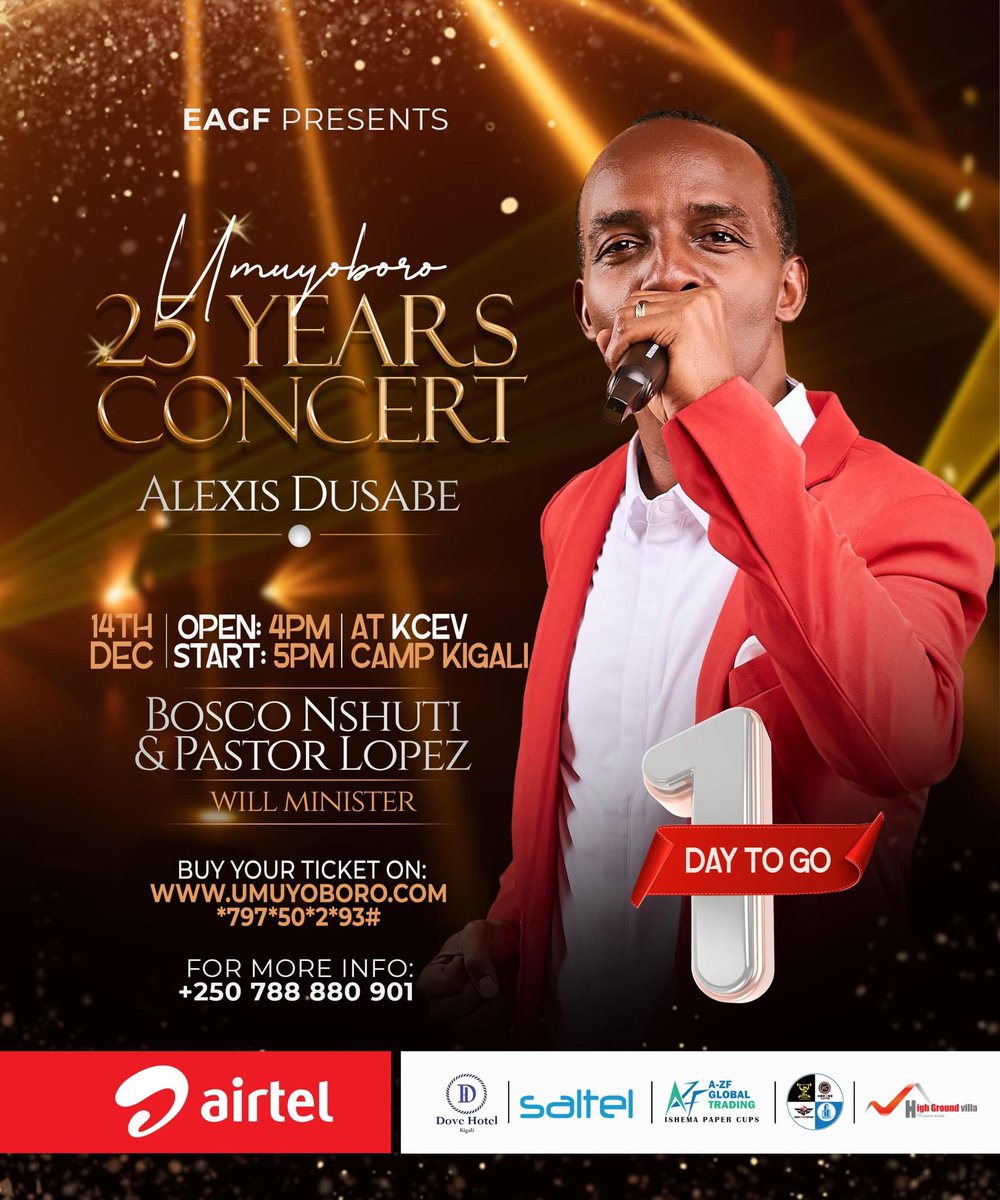 Peace_K_K's tweet photo. Murahooooo! Concert yacu isigaje umunsi umwe gusa ikaba! Gahunda y'ibihe byiza twateguriwe ni ejo kuri Camp Kigali. Nimba utarigurira ticket kanda hano wihitiremo ticket ikunogeye https://t.co/osIvABcpDW 
God bless you all https://t.co/29cyKFFVGd
