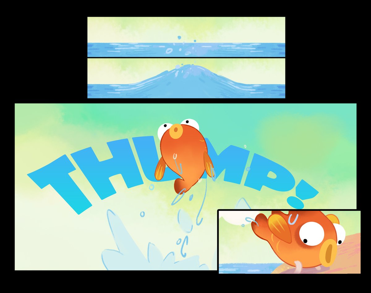 Puffverse's tweet photo. #PuffStory Ep.7

A warm welcome to Pop, the tiniest fish with the biggest dream of freedom 👋

In a spark of rebellion, Pop launched itself out of the ocean without hesitation or second thoughts, just pure instinct &amp; wonder 🐟

Pop's journey w/ the others is only just beginning! https://t.co/iN6TkiQHYR