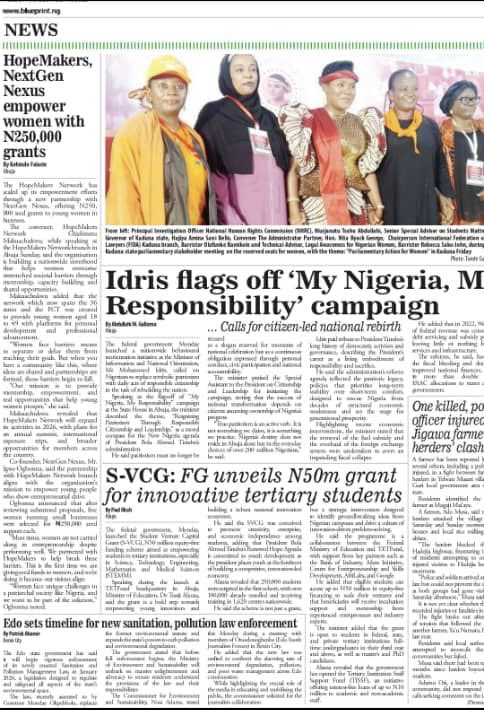 HopeMakersNet's tweet image. NextGen Nexus empower @HopeMakersNet women with N250,000 grants.

Your support is a testament &amp;amp; commitment to nurturing the next generation of leaders &amp;amp; innovators. 

Honored to have partnered &amp;amp; look forward to seeing the impact of funding on our beneficiaries lives &amp;amp; businesses.