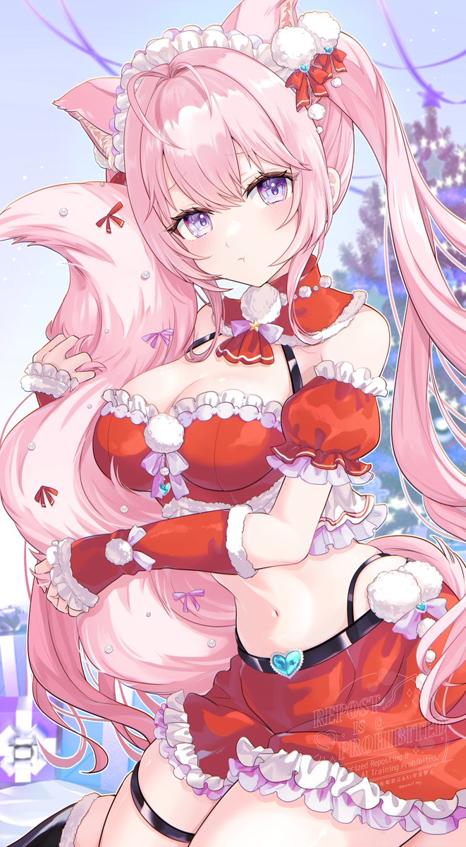 「クリスマスだから特別に？
クリスマスでも、しっぽはダ～メ！！」
#こよりすけっち