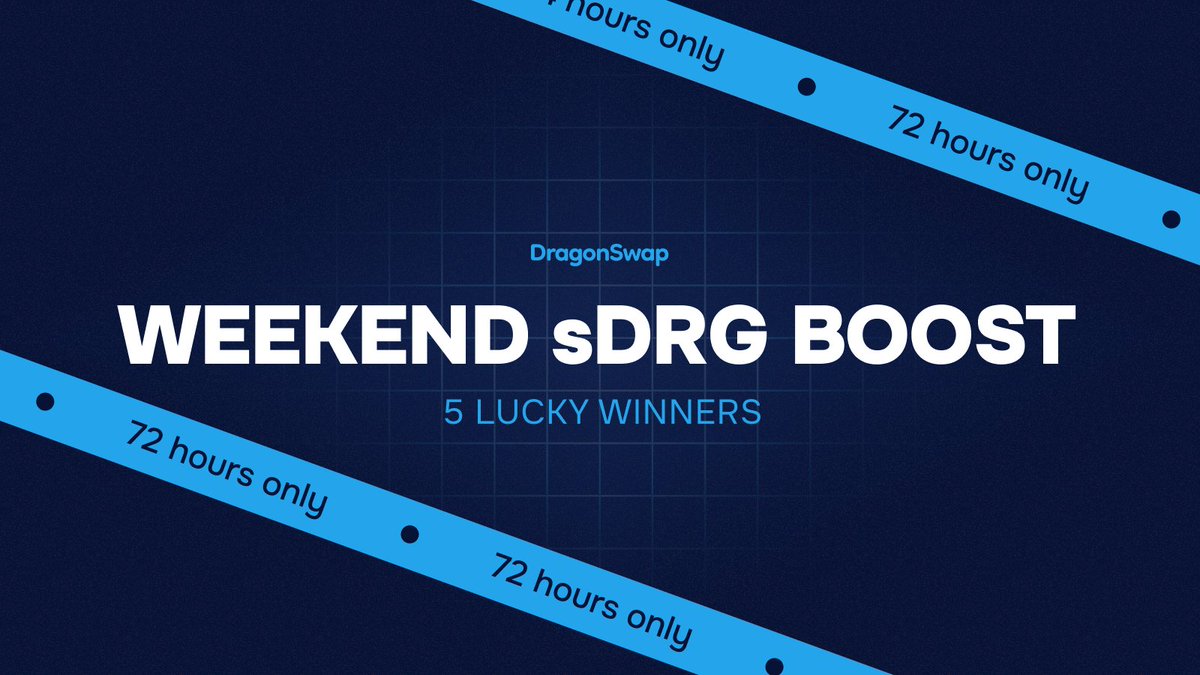 saphyre's tweet photo. Weekend sDRG Boost Event 📢72 hours ONLY!

How to enter:

1⃣RT this post
2⃣Complete one onchain action:
Swap at least $10 on the DRG/SEI pool OR stake at least 400 DRG
3⃣Reply with your transaction hash

5 lucky winners get 500 sDRG each. 
Winners announced on Tuesday.