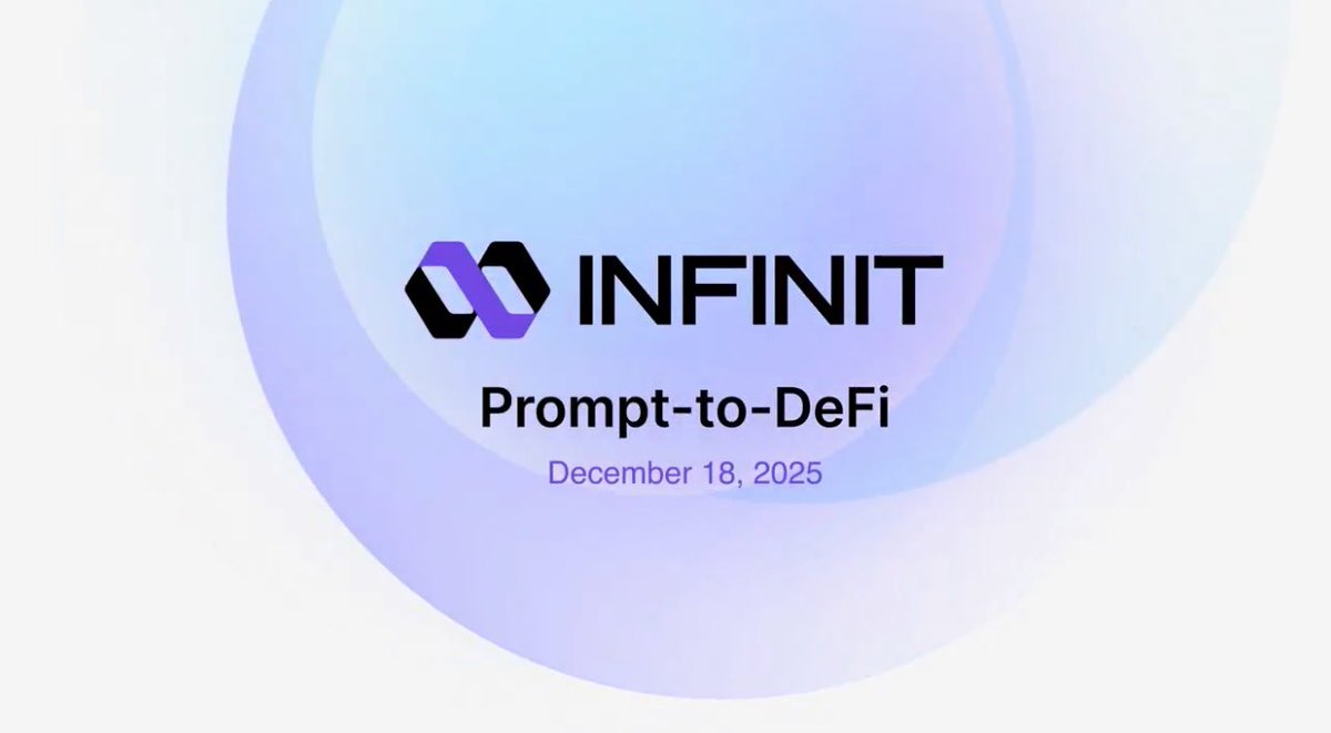 SuhzieWeb3's tweet image. On December 18, @Infinit_Labs introduces Prompt-to-DeFi, a simple idea with massive implications: you shouldn’t need to be a DeFi expert to use DeFi.

You express intent in plain language, autonomous agents take care of the execution. Everything stays non-custodial. Everything…