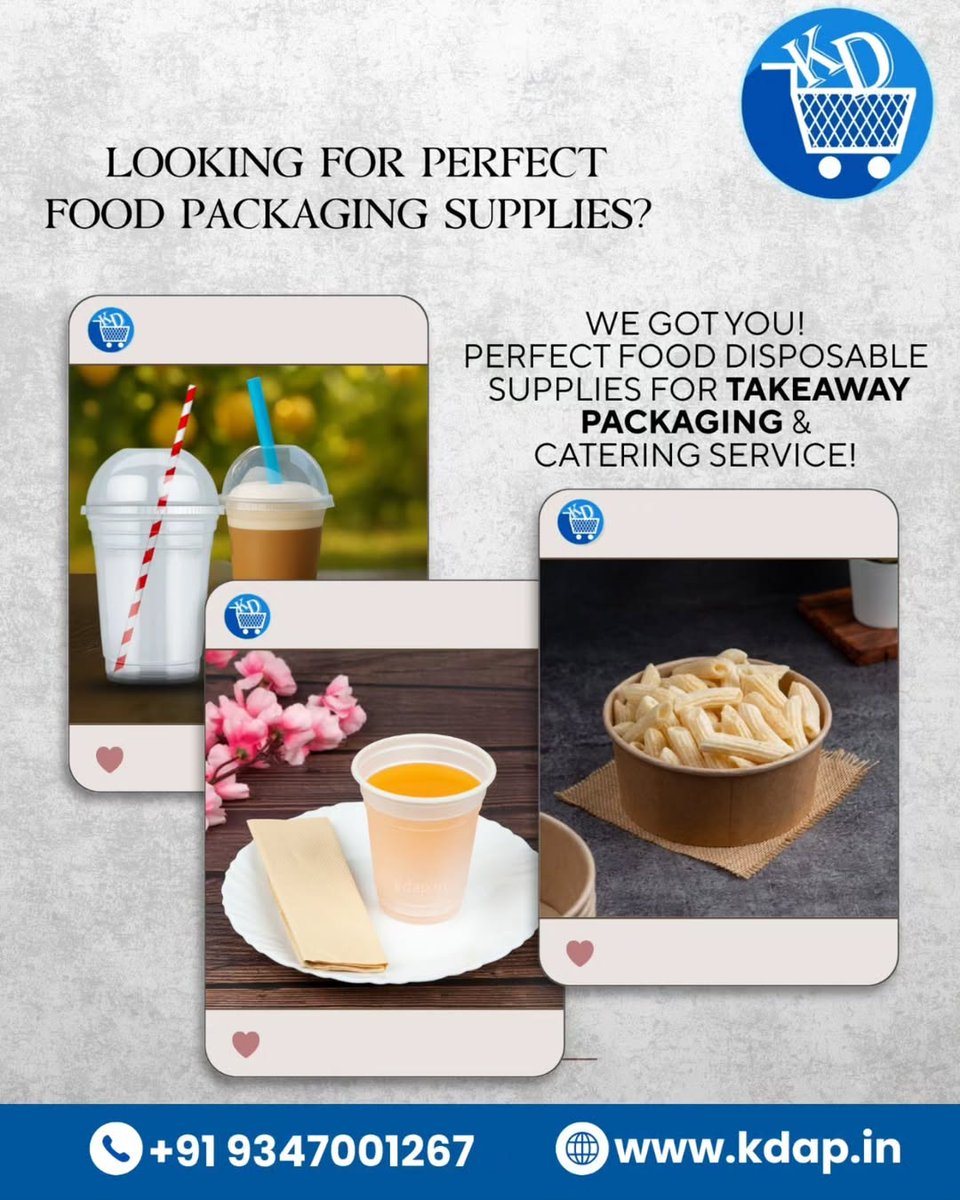 Kdap_in's tweet image. From cups and lids to bowls and food containers — our products are designed to keep food fresh, safe, and presentable.
Durable •  Food-Grade • Bulk Supply
📞 Call: +91 9347001267
🌐 kdap.in

#foodpackaging #disposablepackaging #takeawaypackaging