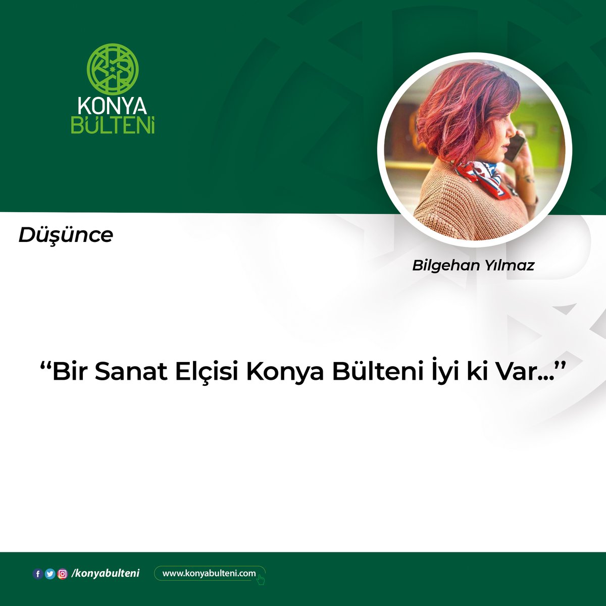 Bilgehan Yılmaz yazdı: "Bir Sanat Elçisi Konya Bülteni İyi ki Var…"

👉konyabulteni.com/bir-sanat-elci…

#KonyadanHaberinizOlsun #KonyaiçinözelKonyayaözel #BilgehanYılmaz #Konya