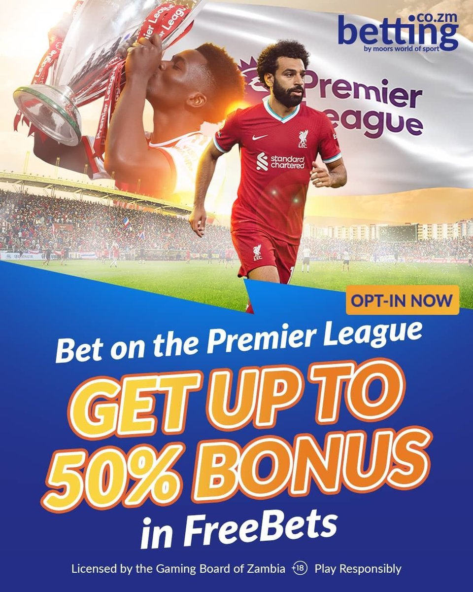 mwos_zambia's tweet photo. Boost your Premier League nights by betting on your favourite teams and enjoy up to 50% back in FreeBets based on your total wager. 

Feel the thrill and maximise your rewards! ⚽ 
https://t.co/8Oz3whYglj
#MWOSZambia #TheHomeOfSports #weekendbonus #massivebonus #sportspromo https://t.co/Y4lPlfAyRM
