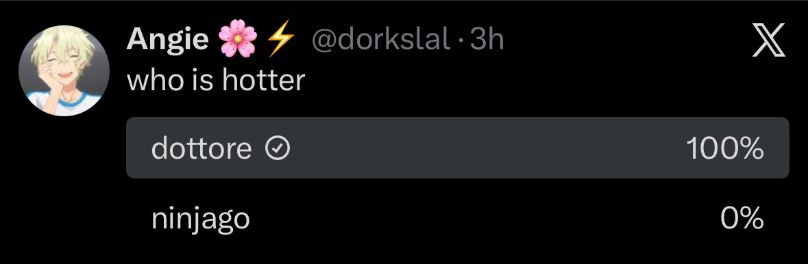 dorkslal's tweet photo. the people have spoken https://t.co/kFRPJoHqNj