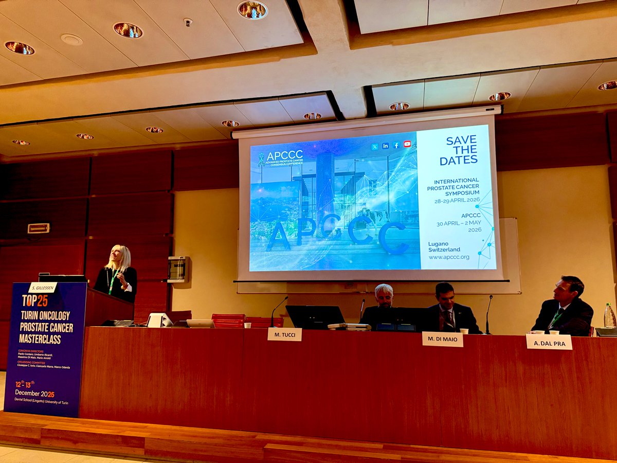 peppinoiorio's tweet photo. Treatments sequence in metastatic #ProstateCancer
Stellar lecture by @Silke_Gillessen at #TOPMasterclass Turin๐ฎ๐น#PrecisionOncology @APCCC_Lugano
#MeetTheExperts at #TOP2025 https://t.co/cqodev3Lst