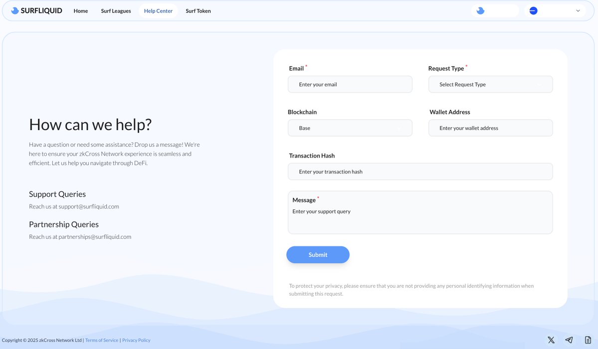 Surf_Liquid's tweet image. GM surfers 🌊 

Quick heads-up as our community keeps growing stronger! To make support smoother and safer, we're shifting to a dedicated resolution flow. 

Starting now, all questions and issues should go through the Help Centre form right in your dashboard. 

This setup helps…