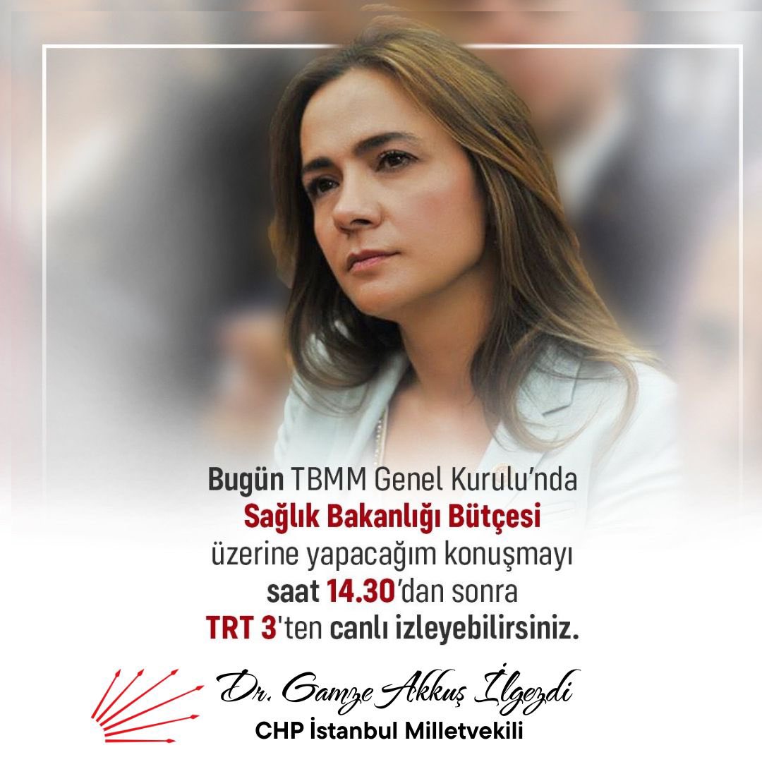 gamzeilgezdi's tweet photo. Bugün saat 14.30'dan sonra TBMM Genel Kurulu'nda Sağlık Bakanlığı bütçesi üzerine konuşacağım.  

Konuşmamı TRT3'ten ve https://t.co/zo1y5aF8WQ adresinden canlı olarak takip edebilirsiniz. İzlemeniz dileğiyle.

#TBMM #Bütçe #SağlıkBakanlığı https://t.co/1TkkhYgiL0