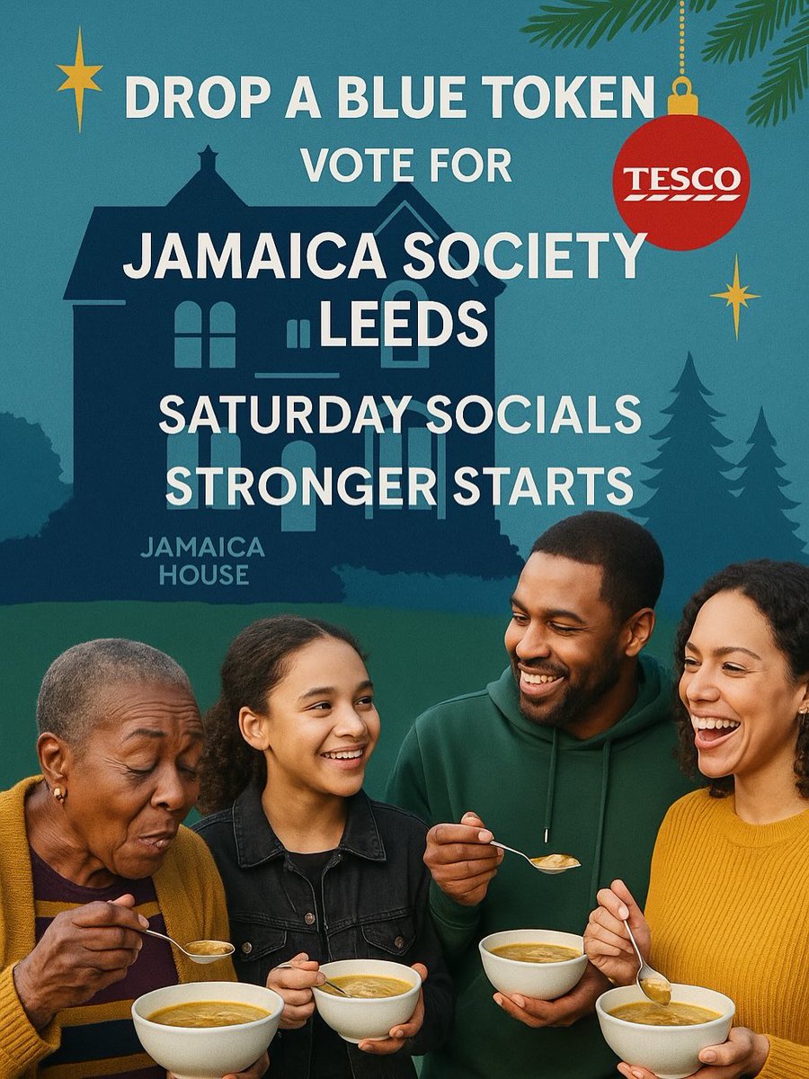 JamaicaLeeds's tweet photo. 🧵1/2
💚 Saturday is for soup in Caribbean homes. Warm. Comforting. Delicious. 🍲

If that memory makes you smile, drop your blue Tesco token for Jamaica Society Leeds this weekend. 🛒💙

#SaturdaySocials #Tesco #BlueTokens #Community https://t.co/yC1JDuRxmp