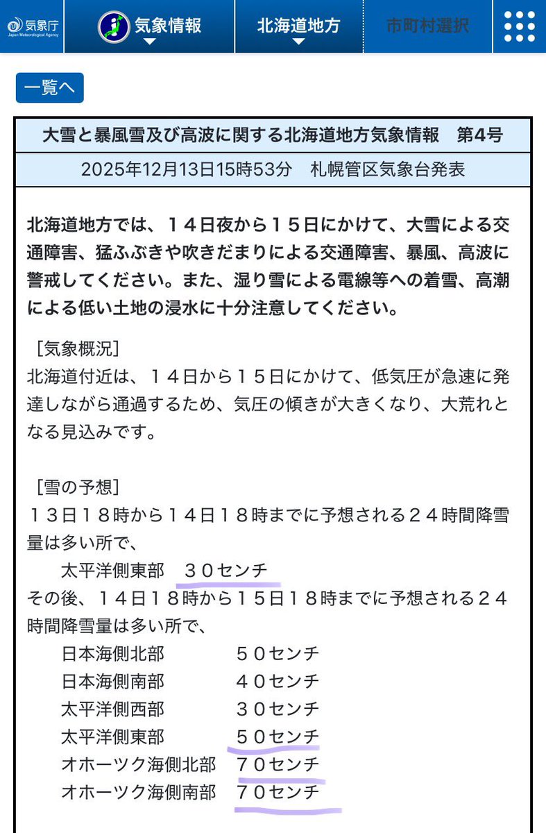 Wx_Ryoue05's tweet photo. 気象台からも情報が出ました...
いくつか予報モデルを見ても、十勝中〜南部、釧路北部、オホーツク内陸はやはり50センチ以上のポテンシャルがあります。札幌周辺も南区を中心に多くなりそう😨 https://t.co/7aJHvqMrfF