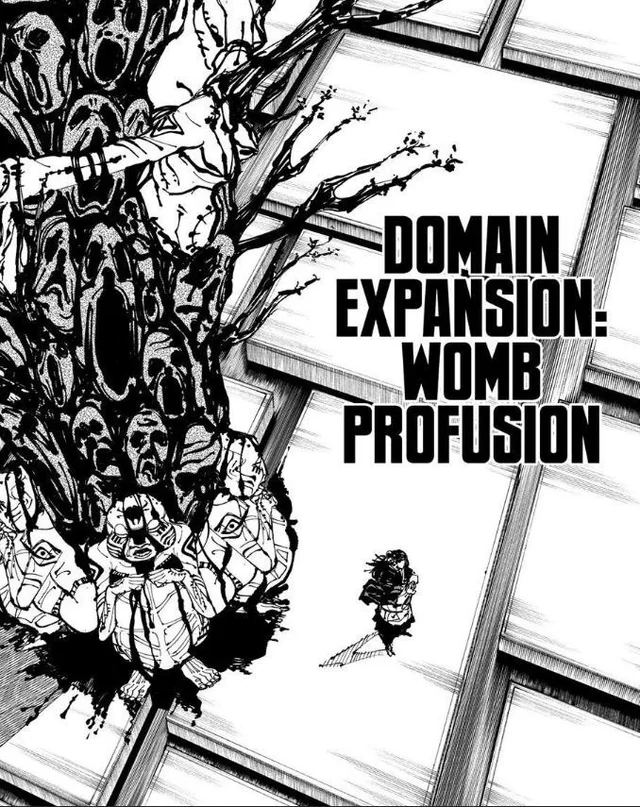 Note how only Sukuna and Kenjaku have "open" Domain Expansions, which are treated as divine acts
Given JJK's religious themes, it shows two paths:

Sukuna knows and expresses himself with no urge to hide it (Malevolent)

Kenjaku is the same but unsure, curious, "growing", (Womb)