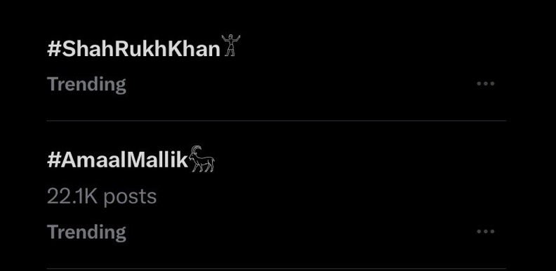 CursedSe7en's tweet photo. Feeling so proud to share this SS 🥺

Amaal &amp; SRK trending in a Same SS ♥️

Shows the love and support Amaal is getting after #BiggBoss19 

#AmaalMallik𓃵 #AmaalMallik https://t.co/GLsyW68TBs