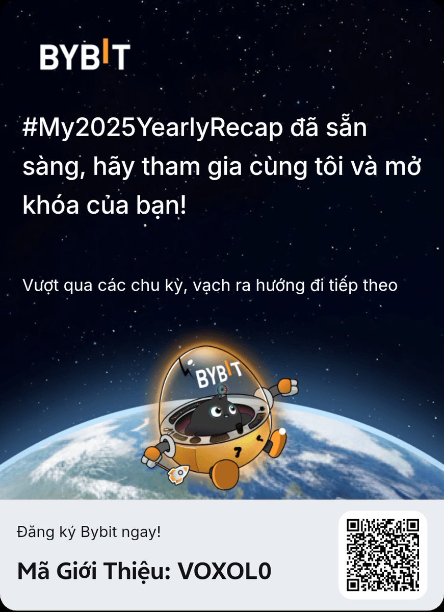 minhtampham5's tweet photo. Mở khóa tổng kết năm 2025 của bạn và cùng tôi lên kế hoạch cho những hoạt động tiếp theo! Người dùng mới cũng có thể nhận phần thưởng trị giá 6.135 USDT.
#My2025YearlyRecap #BybitRecap #Bybit2025 #CryptoRecap2025 #BybitRecap2025
 https://t.co/qmRS7HqByw https://t.co/BqRMWTLQbg