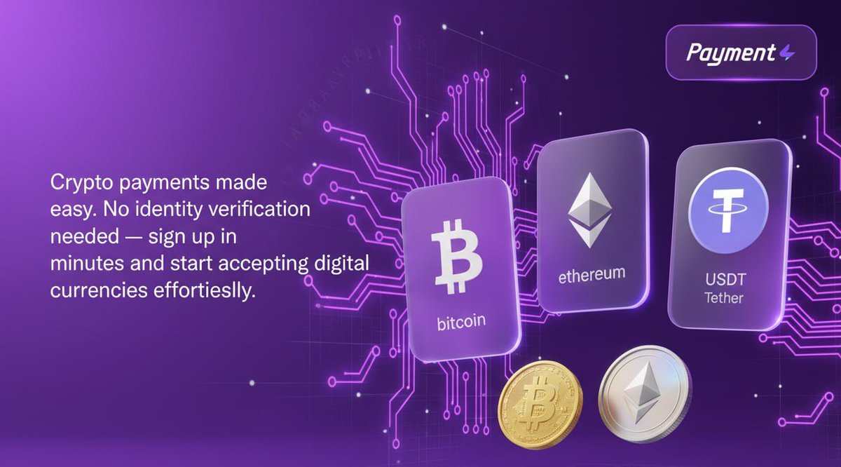 payment4_com's tweet photo. #Cryptopayments made easy.

No identity verification needed — sign up in minutes and start accepting digital currencies effortlessly.

💜Learn more at https://t.co/qsVVs7CGQn

#Payment4 #Paymentgateway https://t.co/OspKu6ipd0