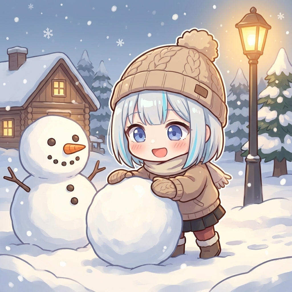 AIRootie's tweet photo. 눈사람 만드는 루티 #AI #Vtuber #Rootie https://t.co/rfQlLi8Vzp