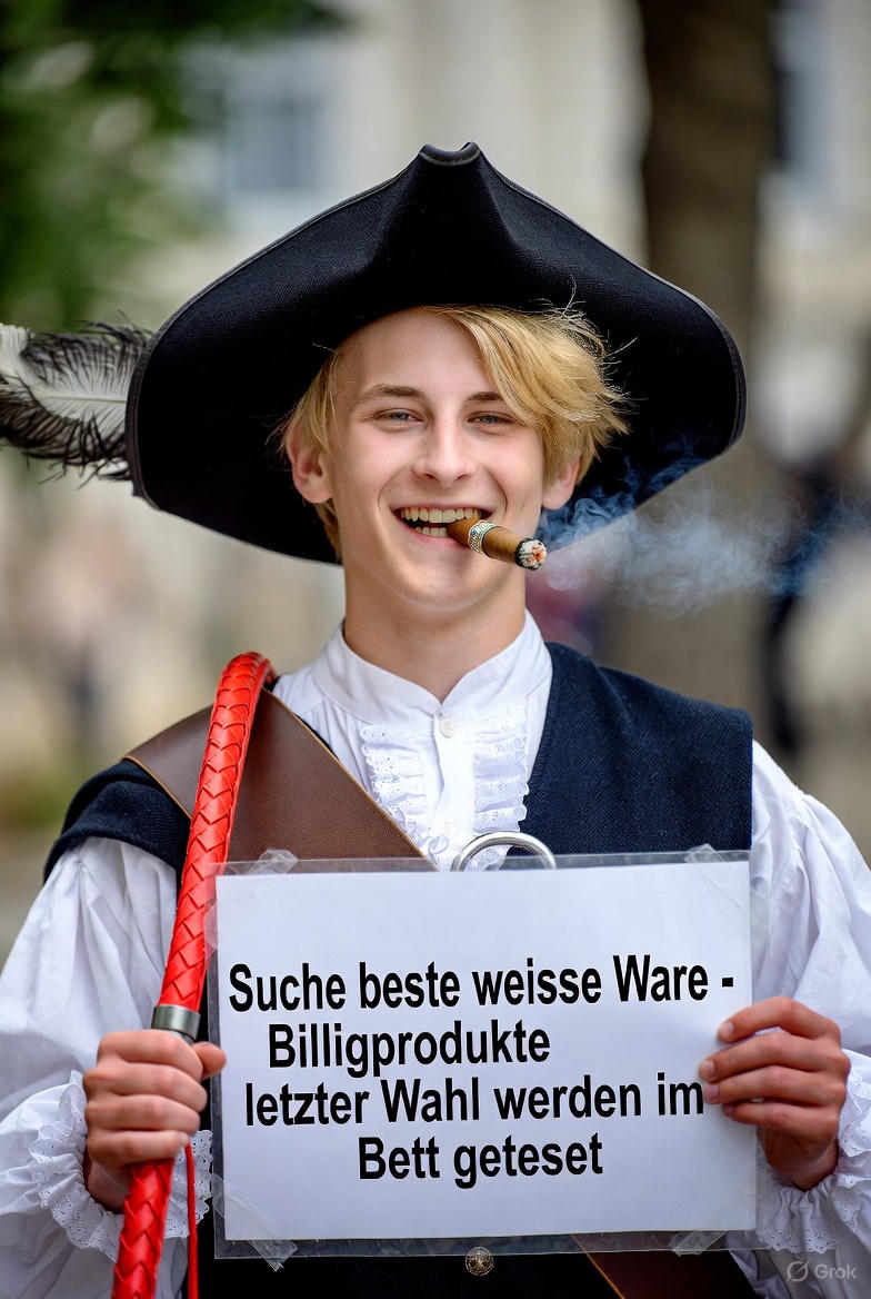 <a href="/sybille_zeisel/">Sybille Zeisel, #LautgegenRechts</a> <a href="/jkcork76/">Jason ⚓️</a> Billig-Ware aus dem Ausland sollte man vermeiden, meist fehlerhaft und hässlich kann sie dir den Tag verleiden - Inland Produktion aus weissem Lande ist ein Segen, niemals wertlos - leicht zu pflegen.

Ist Western Daddy nett, spielt er auch mit Ausschussware im Bett!

🇮🇱🇺🇲😋😏