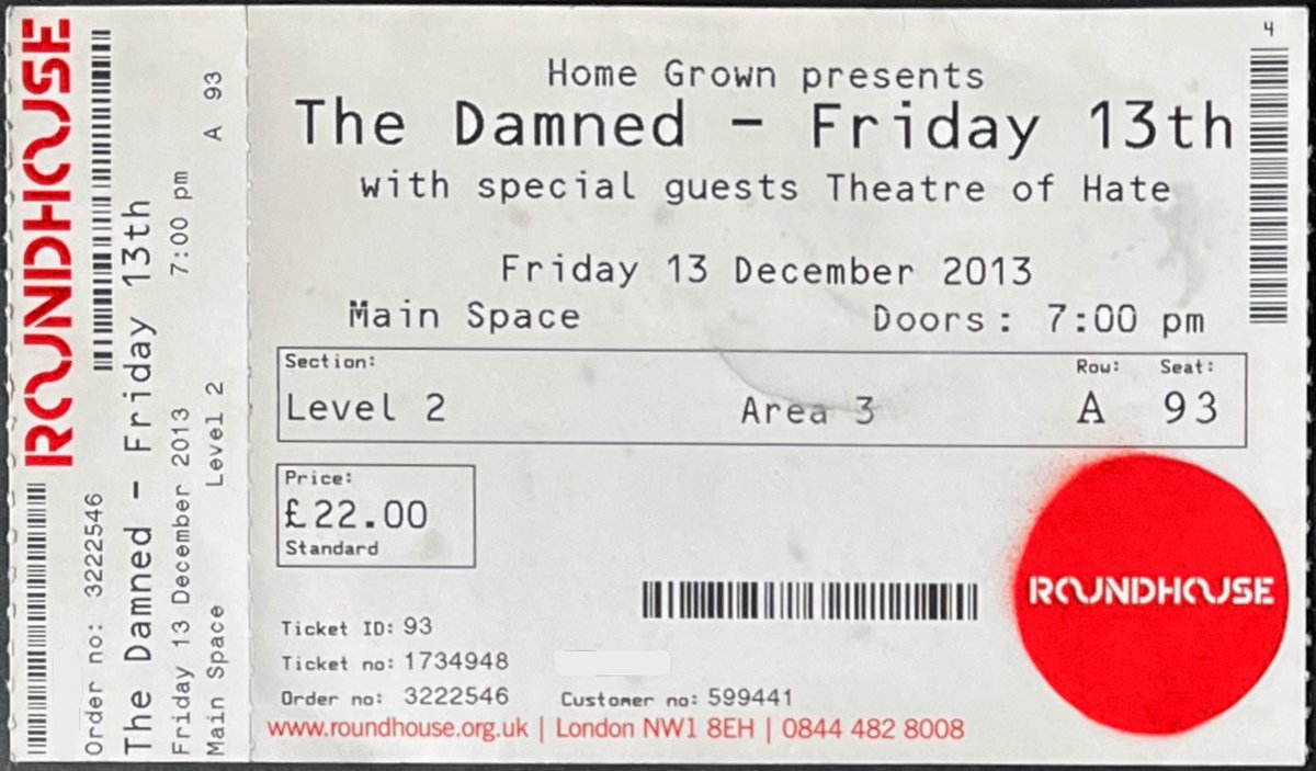 Spegazzinii's tweet photo. #OTD @thedamned @damned_database @kirkbrandon @CaptainSensible @NewWaveAndPunk @RoundhouseLDN #thedamned #theaterofhate #rutsdc
2013 - The Damned at The Roundhouse London with support from Ruts DC and Theatre of Hate. Now that's what I call a good night out! https://t.co/LtuyQ1pkzD