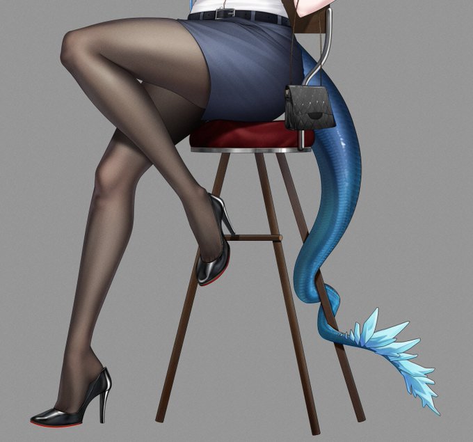 この前描いたVtuberの立ち絵。足とタイツ綺麗ですね～