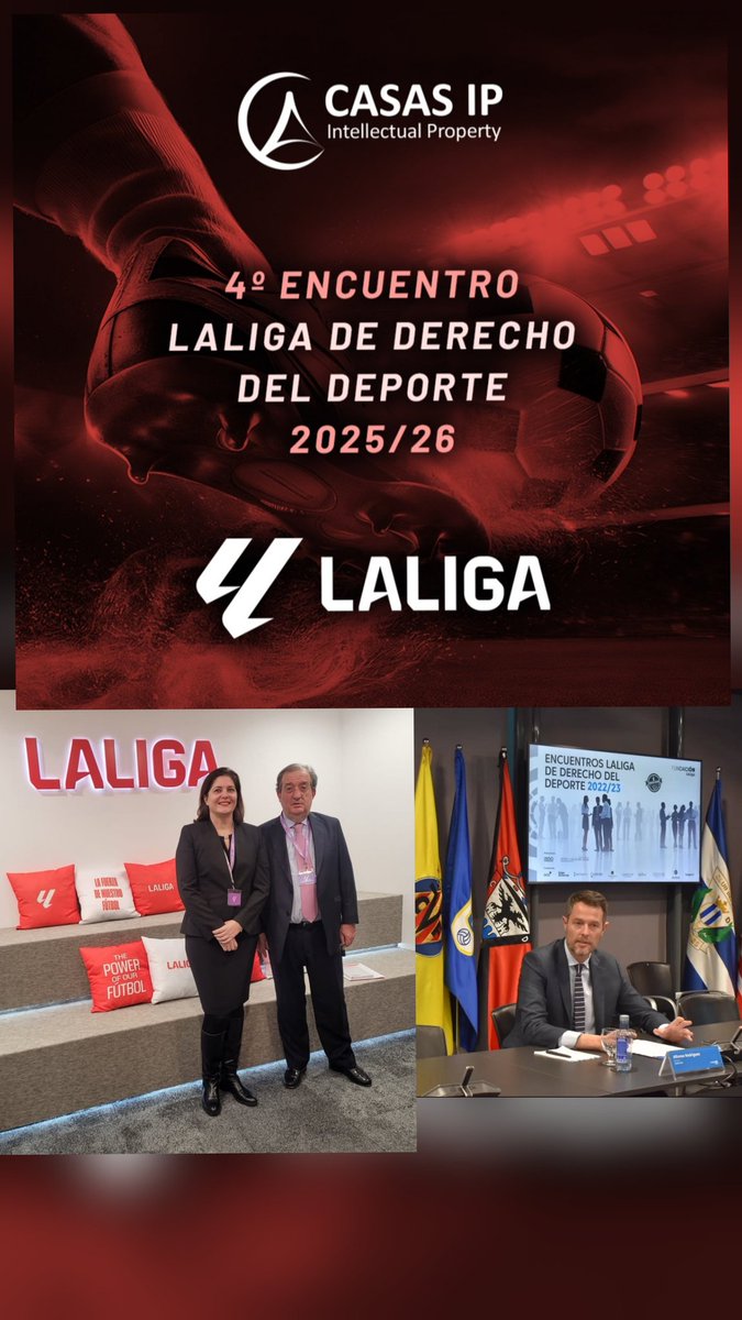 Gracias a la <a href="/FundacionLaLiga/">FUNDACIÓN LALIGA</a> por la invitación al Encuentro de Derecho del Deporte. Para <a href="/Casas_IP/">Casas IP Abogados & Patentes</a> será un honor participar en un espacio que impulsa conocimiento y colaboración en el sector.

#DerechoDelDeporte #LALIGA #CasasIP #Aprendizaje #Networking