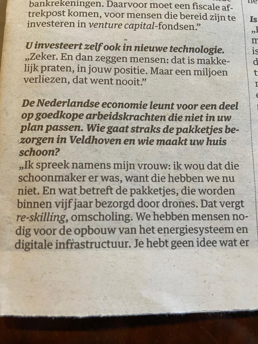 ‘Namens mijn vrouw’ 😤 #Peter Wennink is ongetwijfeld een man met visie voor ons land, maar dit….