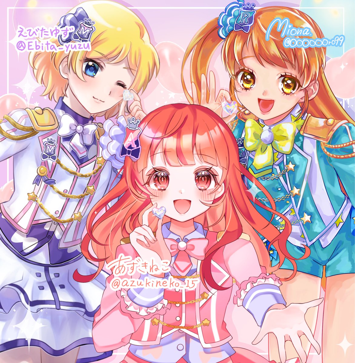 またまたみんなと合作〜💜🩷🩵

衣装何にするか考えるのめちゃ楽しかった

プリティーシリーズ最初の推しを描けてとっても幸せ(*˘︶˘*).｡.:*♡

2人ともありがとう〜🫶🫶🫶
 #プリティーリズム 
 #オーロラドリーム