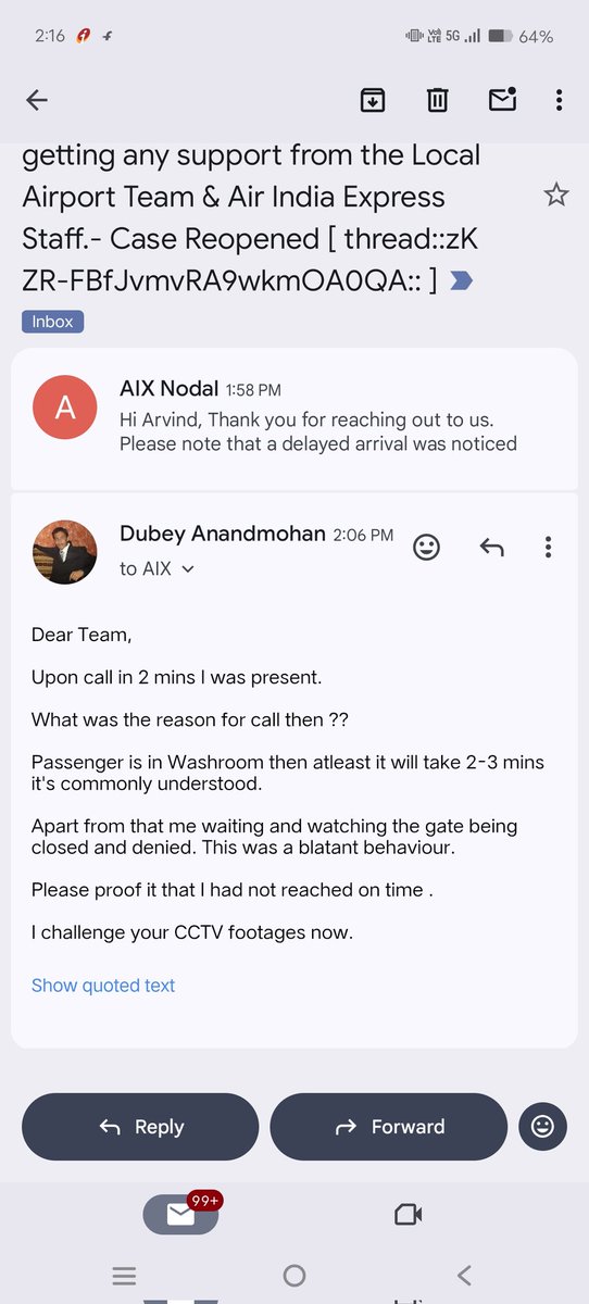 AMD1251's tweet photo. @AirIndiaX Unnecessary arguments and blatant misuse of power within 3 minutes each and everything got juged inspite of the flight being delayed?? https://t.co/KBRG8FU1IY