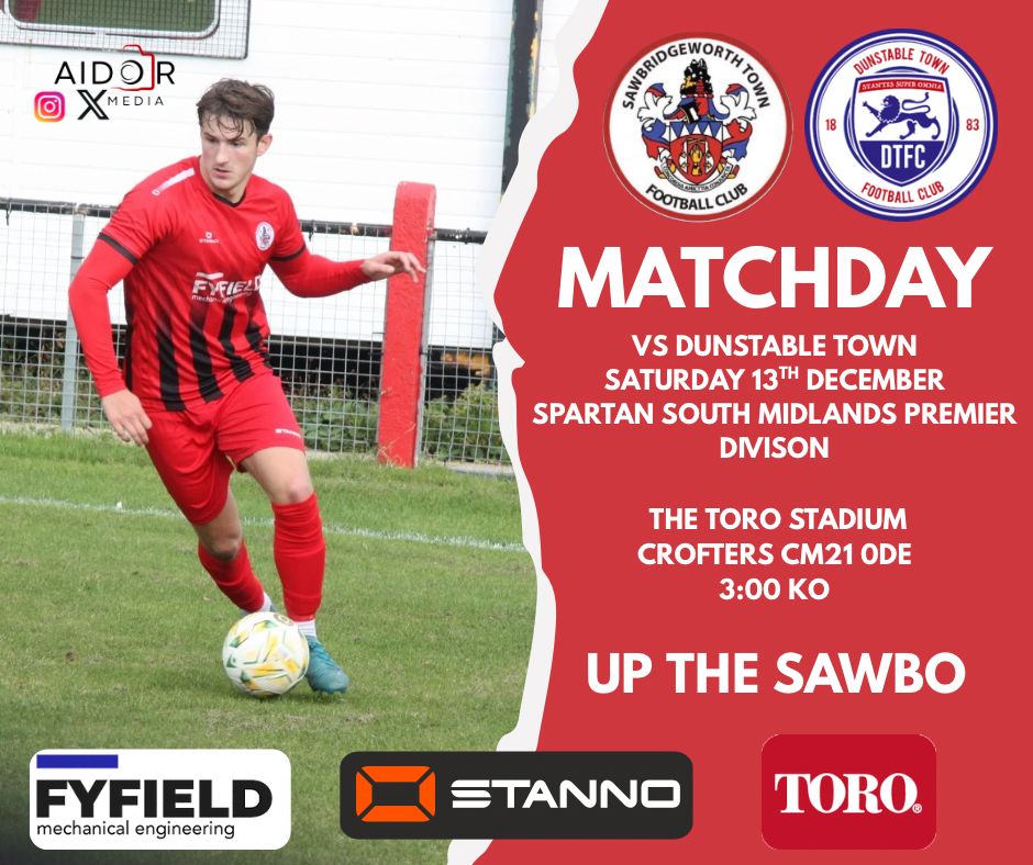 ‼️𝙈𝘼𝙏𝘾𝙃𝘿𝘼𝙔‼️

We're back at Home this afternoon as we welcome <a href="/DunstableTownFC/">Dunstable Town FC #tOWNtogether</a>

All support welcome!!