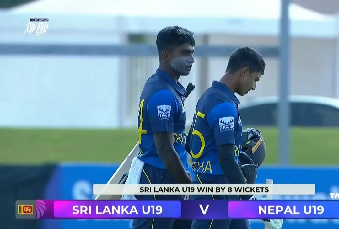 DanuskaAravinda's tweet photo. Sri Lanka U19 beat Nepal U19 by 8 wickets
#sportspavilionlk #danushkaaravinda #SLvsNEP #U19AsiaCup https://t.co/QuwAc2v6hO