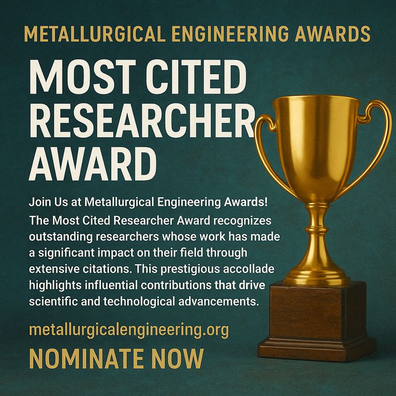 Metallurgical01's tweet image. Visit Our Website : metallurgicalengineering.org

contact u : contact@metallurgicalengineering.org

Metallurgical Engineering Awards
#sciencefather #metallurgicalengineer #associate  #metallurgy #scienceawards #researchawards #globalresearchawards #academicawards #worldresearchawards