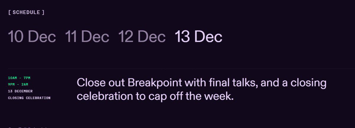 CryptAntSol's tweet image. So basically:
- Solflare account has been one of the most active bull poster about bald point during the event 
- @SolanaConf display this message ´celebration to cap off’ regarding the schedule of the event 

What are the odds for @aeyakovenko to become one of us, bald today?