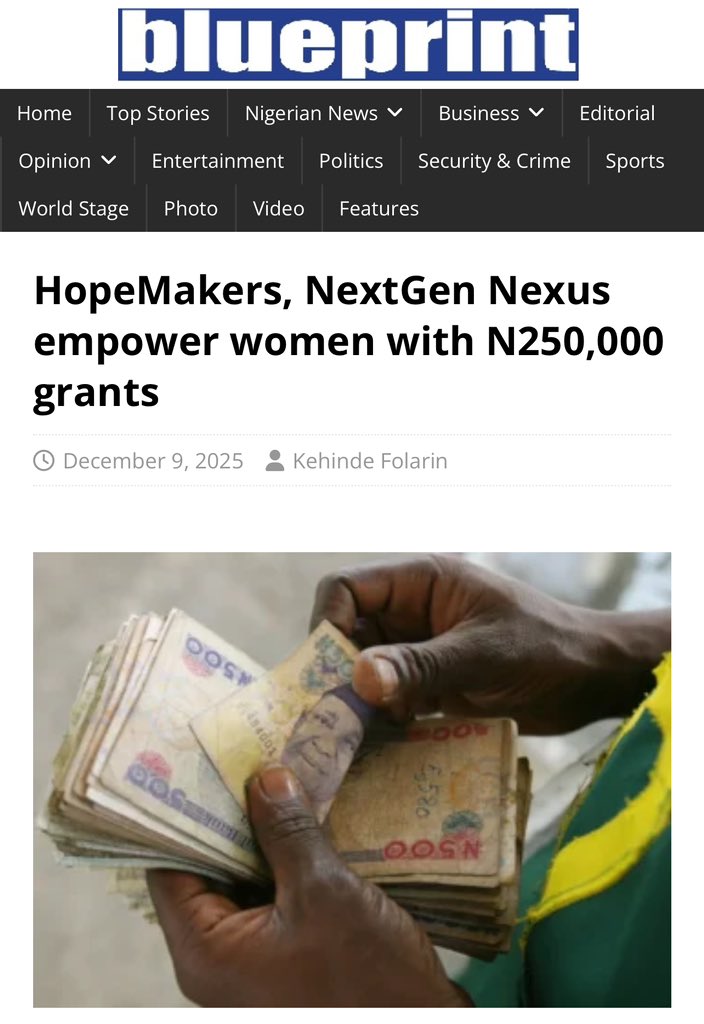 AdaAnambra2023's tweet image. A huge thank you to @NextgeneNexus  for empowering five Hopemakers Network beneficiaries with business funding! 

This gesture not only empowers our entrepreneurs financially but also boosts their confidence and motivation. 
#NextgeneNexus
#HopeMakersNetwork