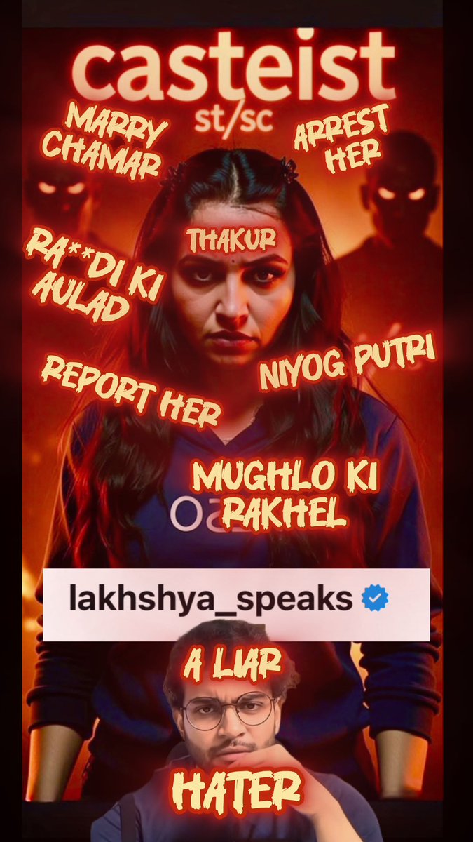 ahamRashtri's tweet image. Why Should I Apologize? If A Chamar man did my Character Assassination in the Name of Caste? If you stand for dignity, truth, and fairness then this video is for you.

#TruthOverHate #StopOnlineAbuse #HinduWomen #DigitalCourage #StandWithTruth