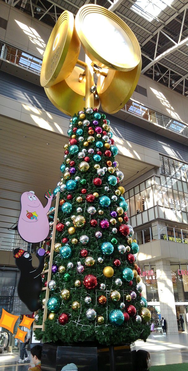 可愛い #クリスマスツリー✨🎄✨ #バーバパパ 🖤とママ🩷もいたよ
