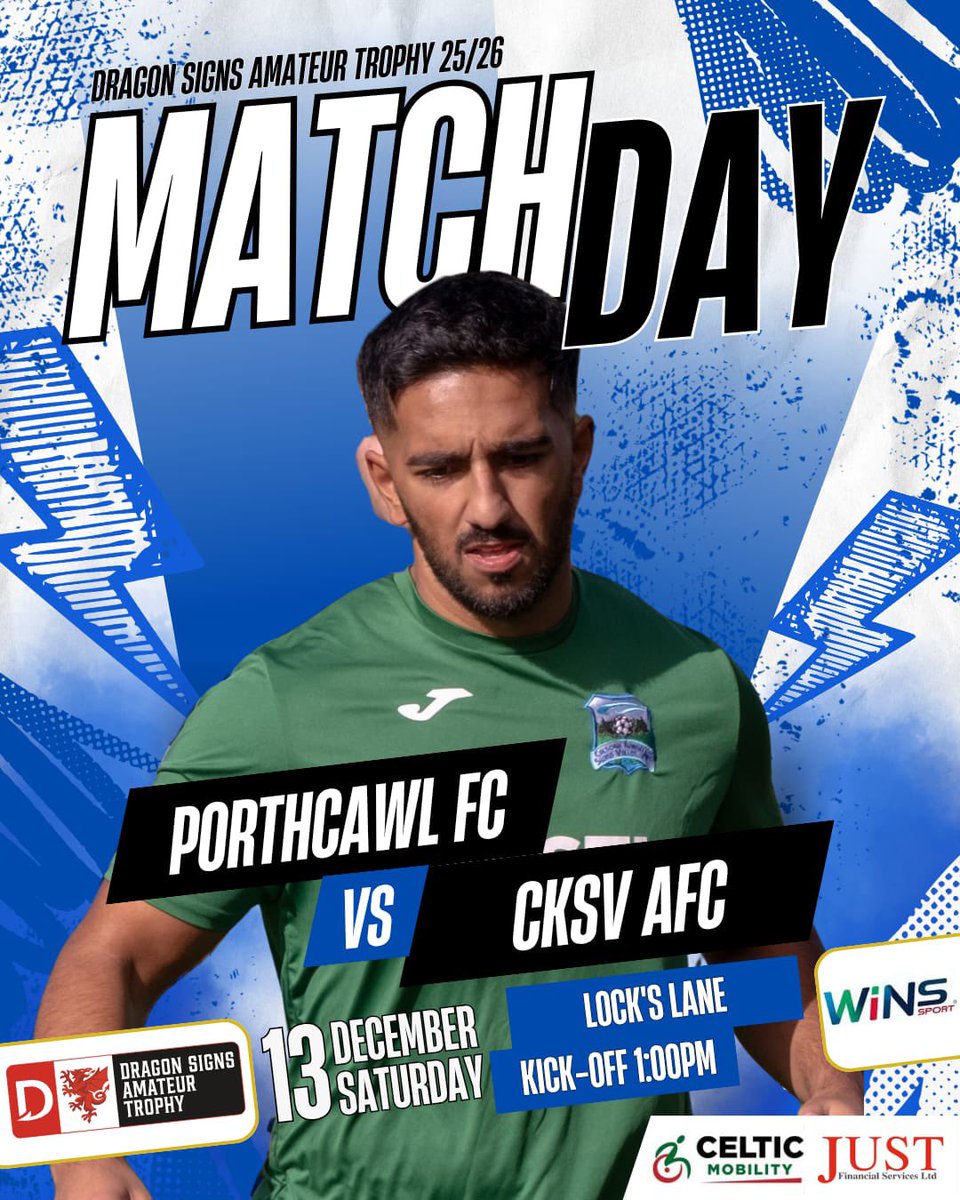 CKSV_AFC's tweet photo. CKSV AFC make the journey to Porthcawl for their Dragon Signs Amateur Trophy fixture as they return to action following a period of compassionate leave after the tragic passing of their teammate, Rehaan.
🕐 Kick-off: 1:00 PM
📍 Locks Lane Playing Fields
#cksv #oneclub https://t.co/vnr8BjfUwO