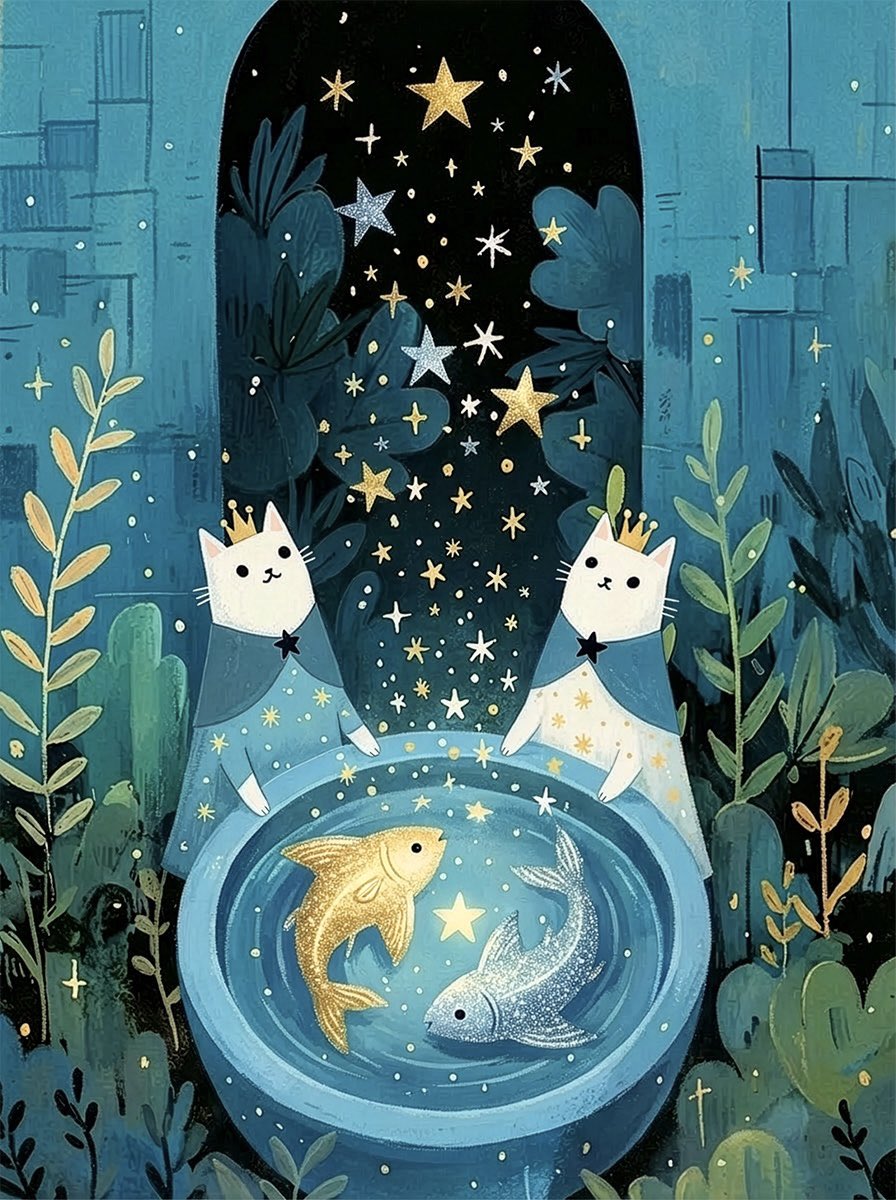 #AIart 
星を生む魚 1213 ✨🐟✨