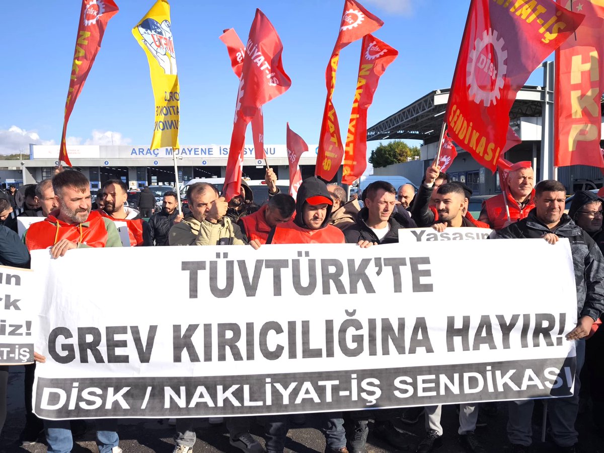 TÜVTÜRK İSTANBUL GREVİ BAŞLADI!

TÜVTÜRK şirketinin grev kırıcılığına karşı Nakliyat İş Sendikası üyesi 750 işçi, gasp edilen toplu sözleşme yetkisine karşı araç muayene istasyonlarında greve çıktı.

Hak verilmez alınır!
Direnen TÜVTÜRK işçileri kazanacak!
<a href="/Nakliyatsendika/">Nakliyat-İş</a>