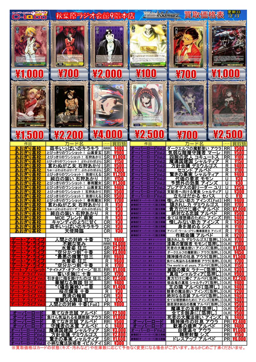 ◇ #ヴァイスシュヴァルツ 買取情報◇ 負けん気溢れる名調教師 アウラ