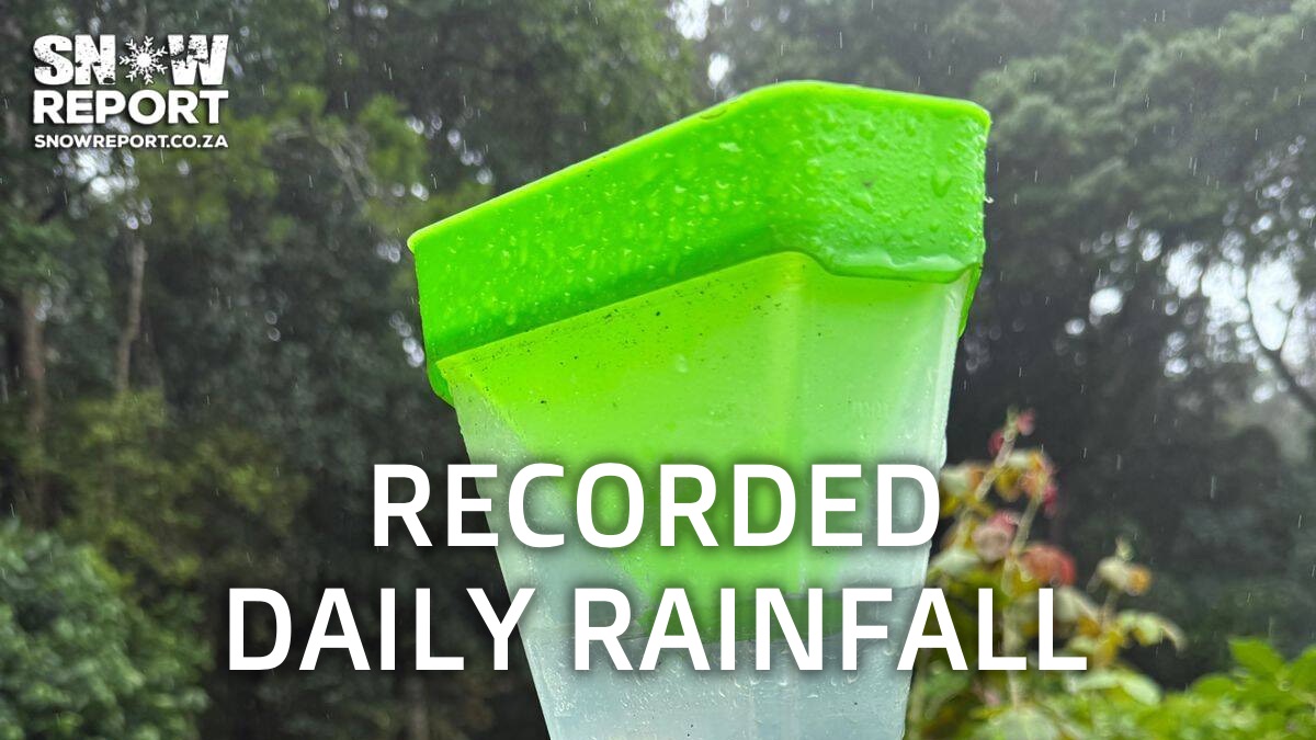 Recorded daily rainfall for South Africa on Saturday 14 December 2025. See snowreport.co.za/rainfall
